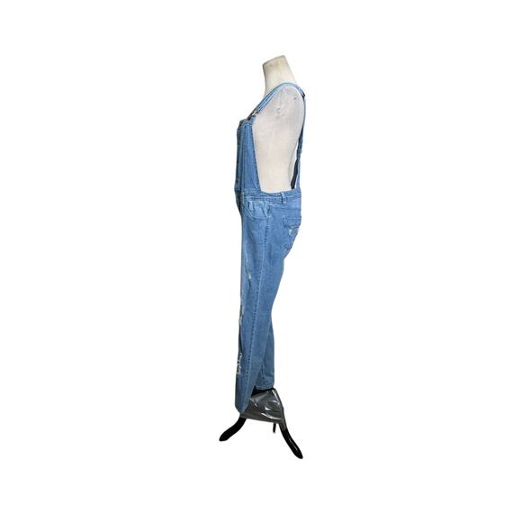 Tinseltown blue distressed denim overalls size M - Picture 13 of 16